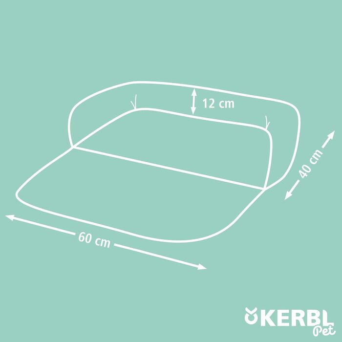 Подушка для домашніх тварин Kerbl Emalia, сіра, 60x40x12 см, поліестер. Підходить для собак та котів, захист меблів