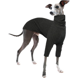 Пуловер з коміром-стійкою для гончих собак, теплий зимовий пуловер для гончих собак, куртка для гончих собак, пуловер для собак середнього розміру, собачий светр (Сірий, M) M Сірий