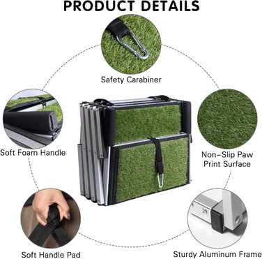 Східці для собак SDLDEER в автомобіль, 4 сходинки, складна рамка, допомога для завантаження, сумісні з усіма авто, регульована висота, вантажопідйомність до 80 кг, висота 64-68 см