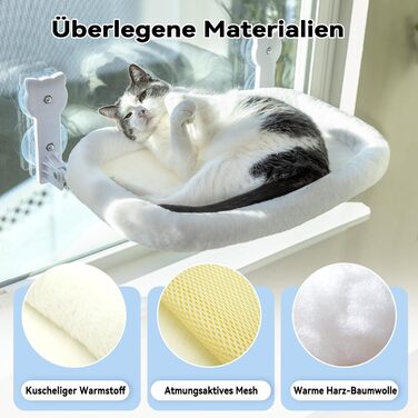 Кішка лежанка на вікно Peyela, м'яка та зручна, до 18 кг