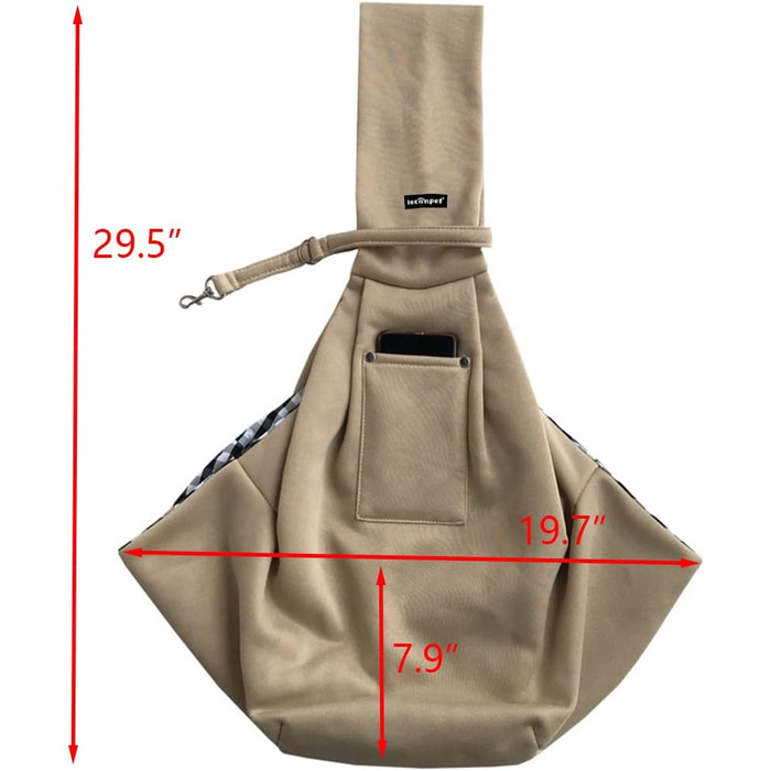 Сумка-переноска для собак Leconpet, сумочка для тварин на плече з кишенею для телефону, надійна застібка, замок безпеки, підходить для цуценят, маленьких собак та котів для прогулянок на відкритому повітрі (Хакі)