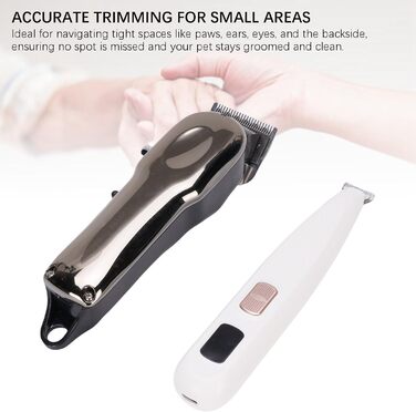 Набір для догляду за собаками 2-в-1: бездротовий тихий триммер для лап з 4 гребінцями та LED-дисплеєм (для собак, котів, коней, корів)