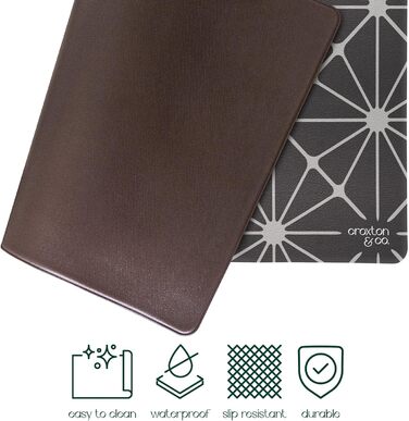 Croxton & Co. килимок для мисок собак, великий, водонепроникний, нековзний, легкий у догляді, для корму та води, 41,9x71,1 см