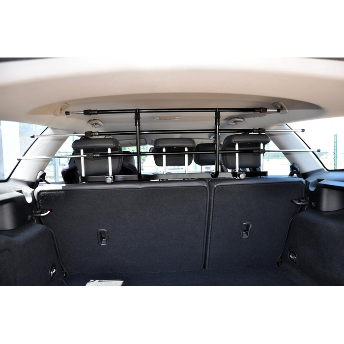 Сітка для багажника автомобіля Dobar® 62200 Walky Guard Plus: універсальна, відкидна, для собак, з нержавіючої сталі, 28-36 x 82-141 см, чорна