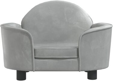 М'яке ліжко для собак та котів з велюру, 66x40x45 см, світло-сірий колір