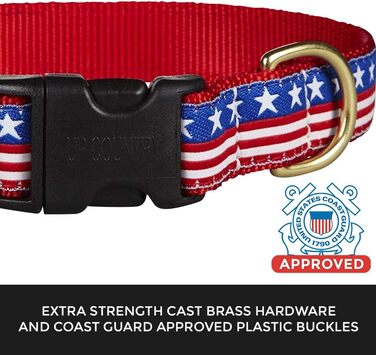 Нашийник для собак Up Country SST-C-L Stars and Stripes, ширина 2,5 см, розмір L