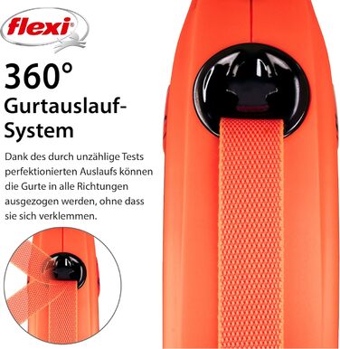 Повідок-рулетка Flexi Xtreme L, 8 м, стрічка, помаранчевий