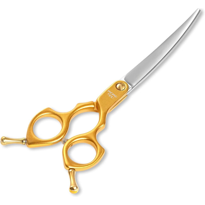 Професійна вигнута ножиця для грумінгу собак, 16,5 см, 440C сталь, для обличчя та лап