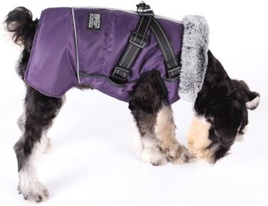 Зимові куртки для собак, жилети для собак з шлейкою, тепла куртка для собак, зимові куртки для собак для маленьких, середніх та великих собак (фіолетовий, S)