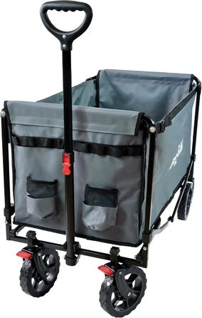 FROSAL Візок для собак Бруно сірий складний | Транспортний візок для собак з легким доступом