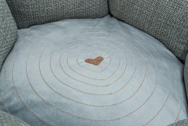 ТRIXIE Viviana – зручне ліжко для собак, 60x50 см, блакитно-сірий колір, з м'яким оксамитовим покриттям, інтегроване м'яке вкладання, антиковзаюче дно, легко миється