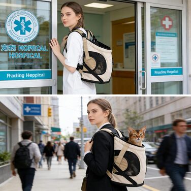 Рюкзак для кота Haustièr з регульованим плечем, 35 см - переноска для кота та собаки, дихаюча, для подорожей та прогулянок