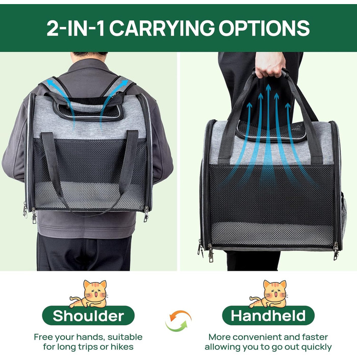 Транспортна сумка-рюкзак для котів та собак, переноска для тварин з вентиляцією, складаний рюкзак для домашніх улюбленців