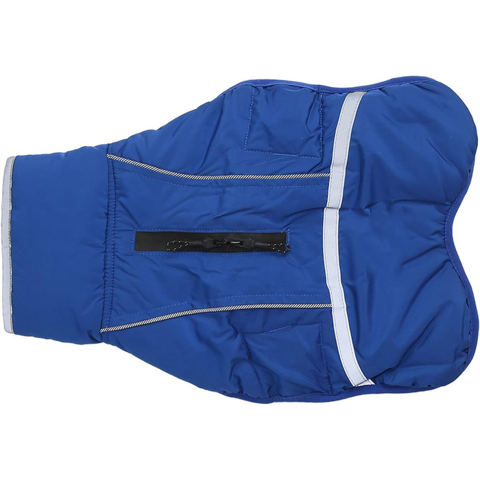 Теплий зимовий одяг для собак, куртка для собак, плюшевий нашийник з нейлону для маленьких та середніх собак з світловідбиваючим дизайном (Блакитний, L)