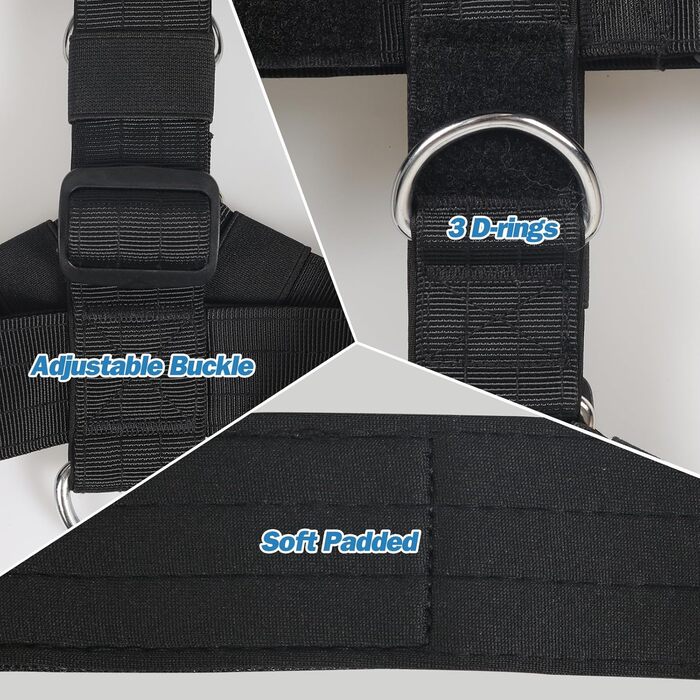 Шлейка для собак FEimaX для великих собак, тактична, не тягне, чорна, XL. Зручна, дихаюча, міцна, з м'якою підкладкою