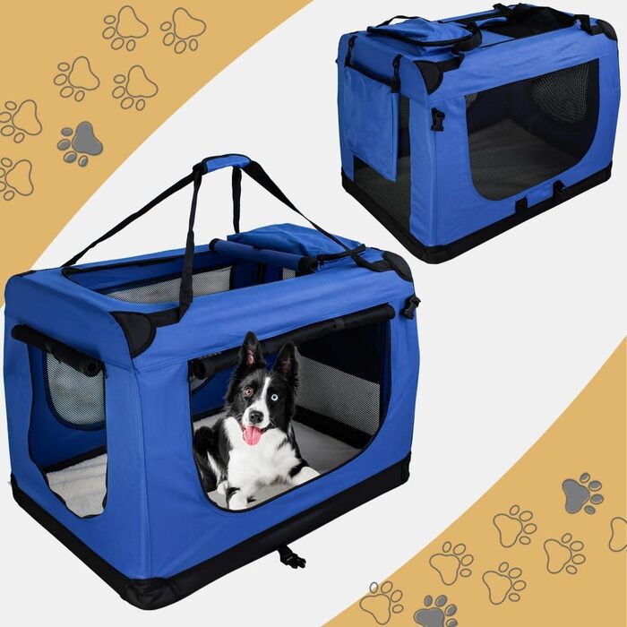 Складана переносна сумка-бокс для собак та котів Petigi XL (82x57x58 см) - блакитна