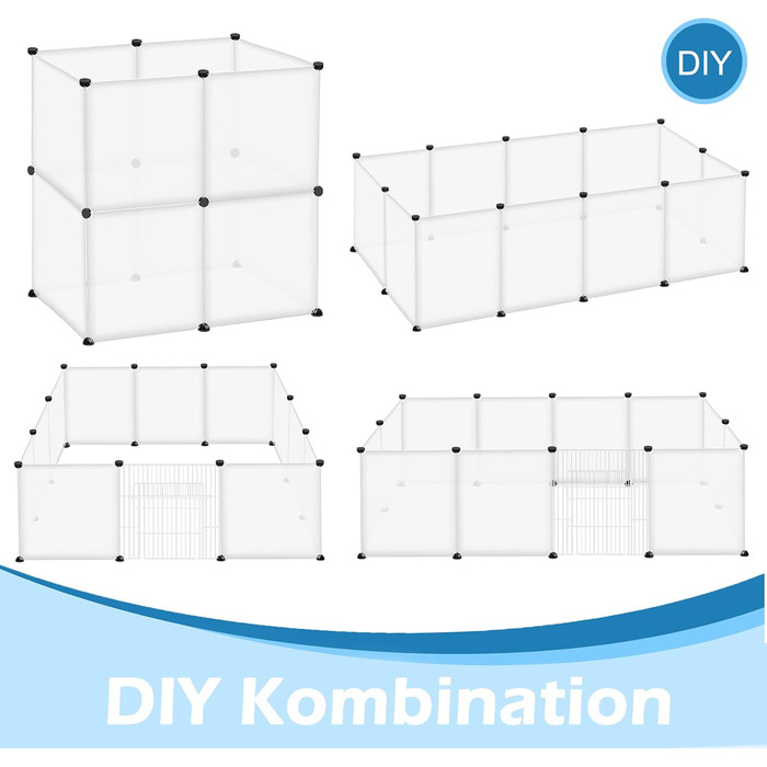 Клітка-вольєр для кроликів та морських свинок TRMLBE, 12 штук, 145x75x48 см