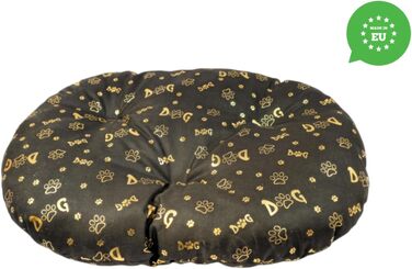 М'який лежак для собак та котів, овальний, 50x34 см, коричневий, миючий