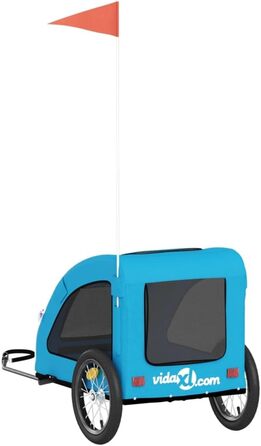 Фahrраd-причіп для собак блакитний Oxford-тканина та залізо 125x63x66 см. Причіп для тварин, велосипедний причіп для собак, для собак та інших тварин