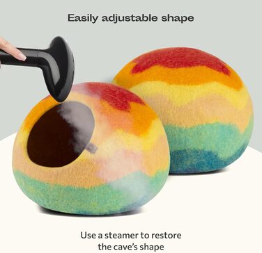 Килимок для котів EOWFIA з 100% ериновій вовні - ручної фелтин, екологічний, м'який, теплий взимку та прохолодний влітку, стильний дизайн (Tucson Sunset, M)