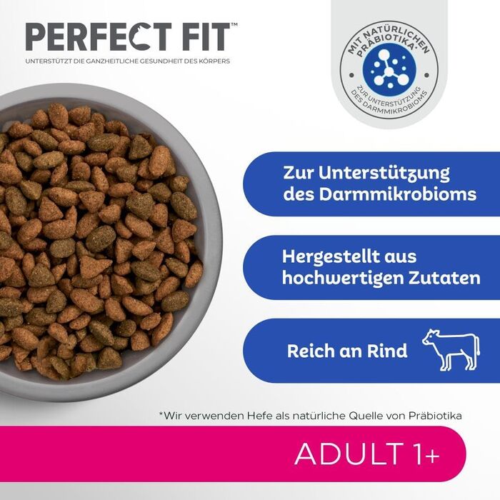 Сухий корм для дорослих котів Perfect Fit Adult 1+ з яловичиною, 7 кг