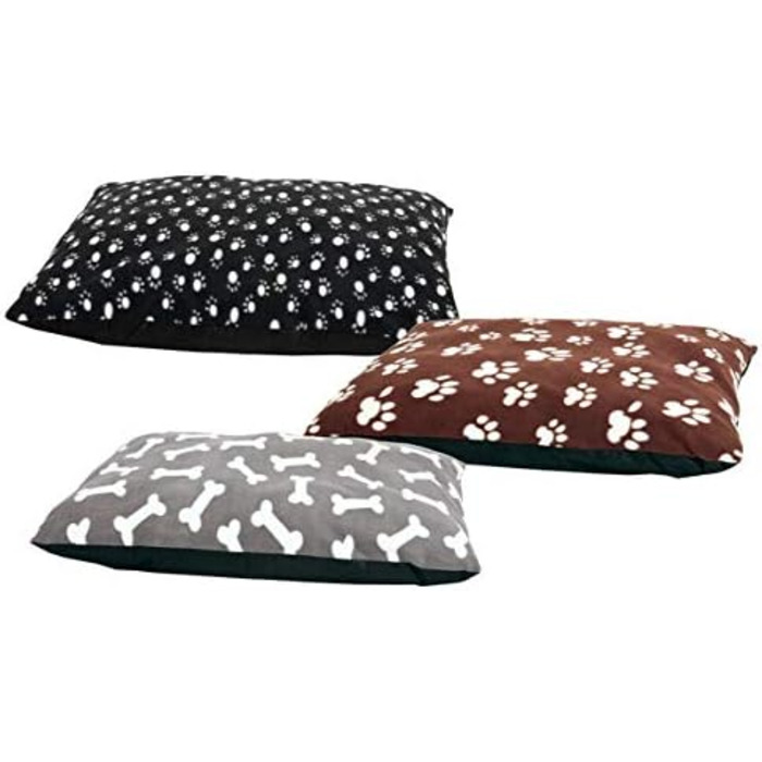 Подушка для тварин Karlie Kissen quadratisch Fleece з мотивом лапок, 91x70x4 см, сіра