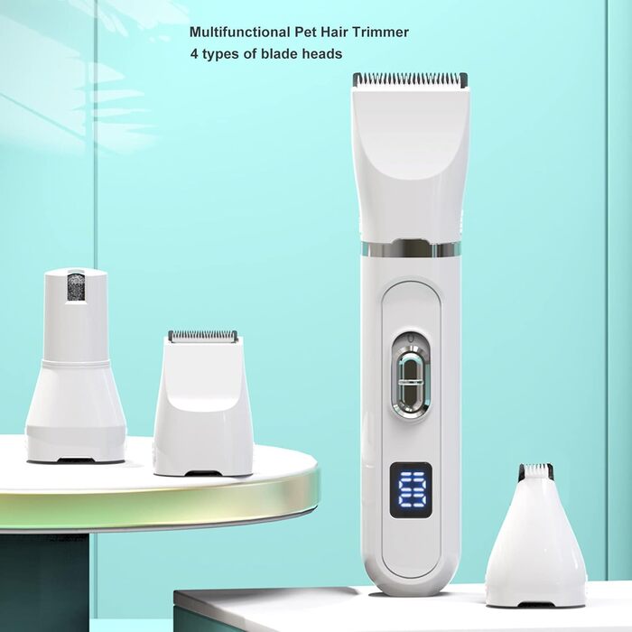 Sonew 4-в-1 професійна машинка для стрижки тварин, тиха собача машинка з 4 насадками, бездротова машинка для стрижки шерсті для собак та інших тварин
