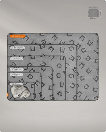 Набір з 3-х простирадл для собак Feandrea, 152x127 см, фланель, сірий, для середніх та великих собак, захист дивану