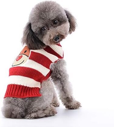 Пуловер для собак на Різдво: теплий в'язаний пуловер-роллінґ з орнаментом для цуценят та дорослих собак, розмір XXL. Ідеальний подарунок для вашого улюбленця!