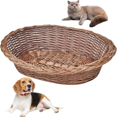 Корзина для собак і котів з плетіння лози, 69x48 см. Зроблена з натуральної лози, зручне ліжко для тварин.