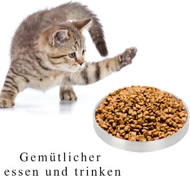 Миски для котів Lollanda Katzennapf Flach: 2 шт., нержавіюча сталь, 304, стійкі до перекидання, легко миються