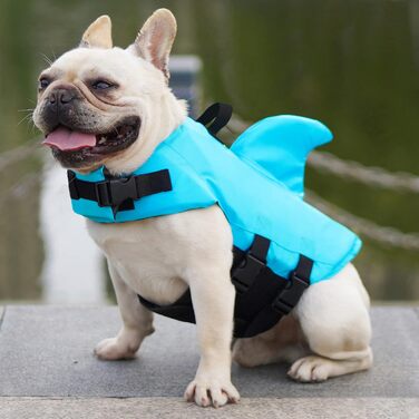 Спасальний жилет для собак FONLAM, блакитний, розмір M - для малих та середніх порід