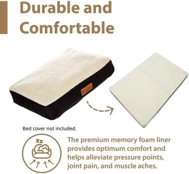 Водонепроникне ортопедичне ліжко для собак Ellie-Bo з піною-пам'яттю, для клітки/бокса, чорне (XXL, 122 см, 122x75x6 см, тільки накладка)