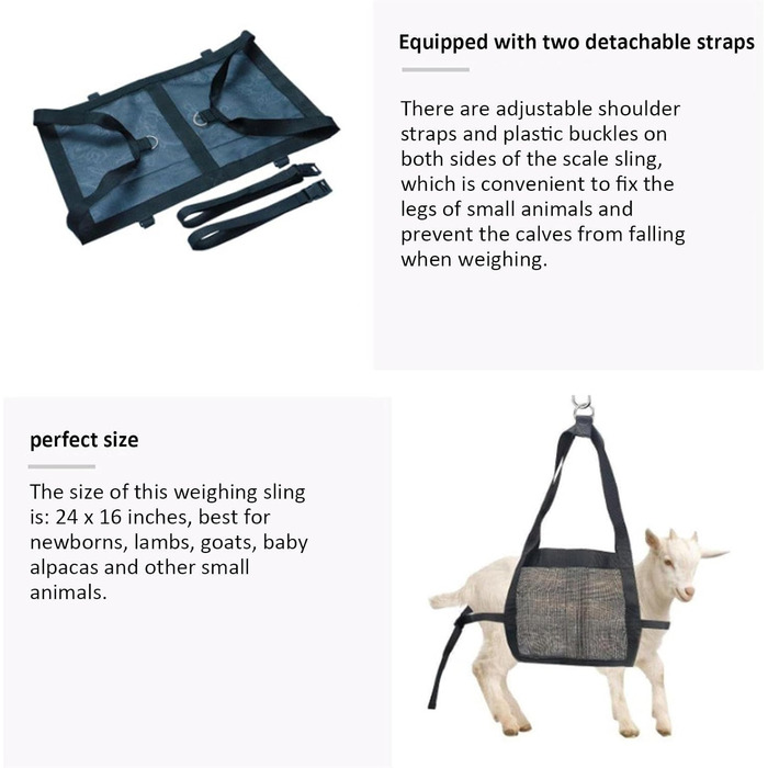 Вага для собак, телят, ягнят та альпак | Переносний знімний ремінь для грумінгу