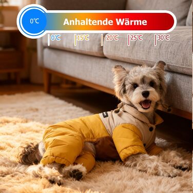 PETCUTE Зимова куртка для собак - водонепроникна, тепла, жовта (XL)