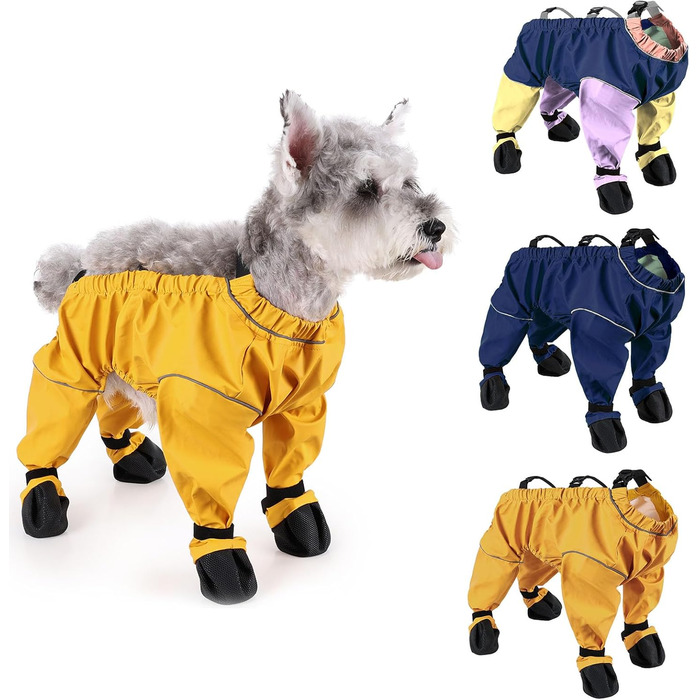 Водонепроникні чоботи для собак з захистом від бруду та нековзкою підошвою, з підвісними ремінцями, світловідбиваючий захист лап, для собак середніх розмірів, Outdoor, XL, жовтий