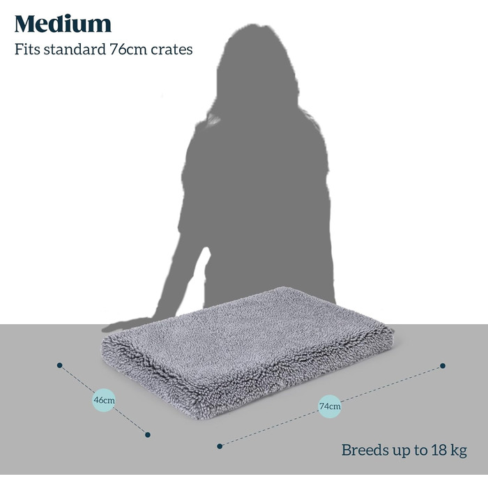 Лежанка для собак Toutwool 10см, стійка до кусання, ортопедична, для маленьких порід, 58x41x10 см, сіра