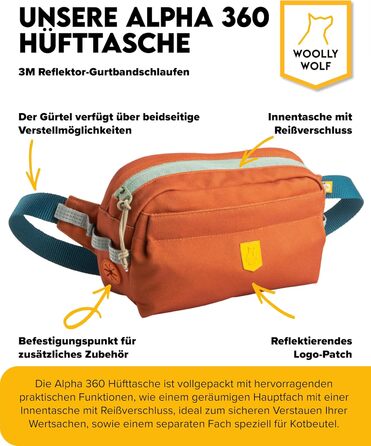 Сумка на пояс Woolly Wolf Alpha 360 для собак Terracotta Mix з перероблених матеріалів