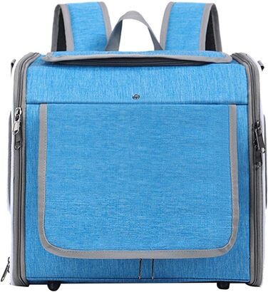 Клітка-переноска для собак та котів Asixxsix на велосипед, розширювана, складна, водовідштовхувальний матеріал Oxford, до 8 кг (Сірий, Блакитний)