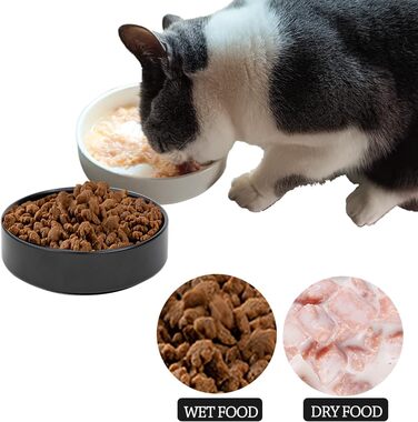 Котло propositions для котів та кошенят з кераміки, 15*4 см (чорний та білий)