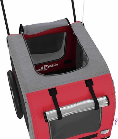 Причіп для собак VidaXL - червоний, 125x53x54 см, до 45 кг, з прапором та відбивачами