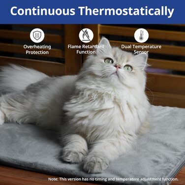 Електричний килимок для кота та собаки NICREW 40x45 см, з захисним кабелем, бежевий, 30 Вт (постійна температура)
