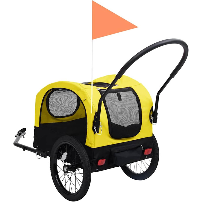 Трейлер для собак Tidyard 2-в-1: велосипедний та коляска, з амортизацією та поворотними колесами, водовідштовхувальне полотно Oxford, 63.5 x 143 x 103 см