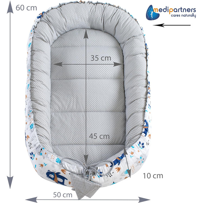 Килимок-ліжко для кота та собаки 75x60x10 см. М'яке ліжко-гніздо Boho Animals для маленьких та середніх собак і котів