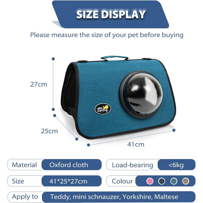 PETCUTE Транспортна сумка для кота/собаки, 41 x 25 x 27 см, складний бокс, дихаючі отвори, схвалено авіакомпаніями, темно-зелений