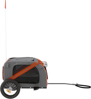 Причіп для тварин на велосипед, Oxford, оксфордська тканина та метал, тип 1, помаранчевий (124 x 53 x 53 см)