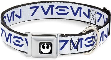 Нашийник для собак Star Wars з металевою пряжкою, дизайн Rebel, біло-синій, ширина 2,5 см, довжина 38–61 см