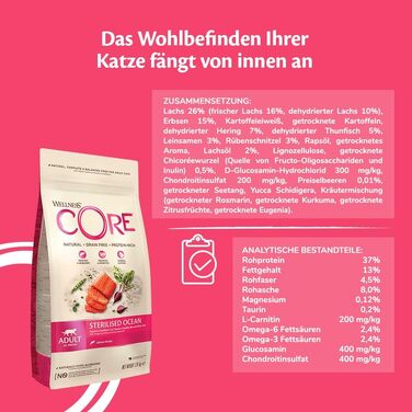 Сухий корм для котів Wellness CORE Original Стерилізовані, Лосось (Океан), 4 кг