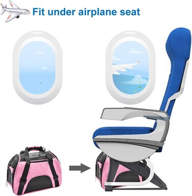 Трансформер для перевезення домашніх тварин (кіт, собака, кролик, хом'як). Сумка-переноска для тварин, схвалена для авіаперельотів, м'яка, з плечовим ременем. Розмір M (47x27x28 см), до 5 кг. Рожева