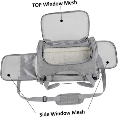 Рюкзак-переноска для котів та маленьких собак Garvalon з дихаючого матеріалу, з підтримуючими стійками, складаний, для подорожей та до ветеринара